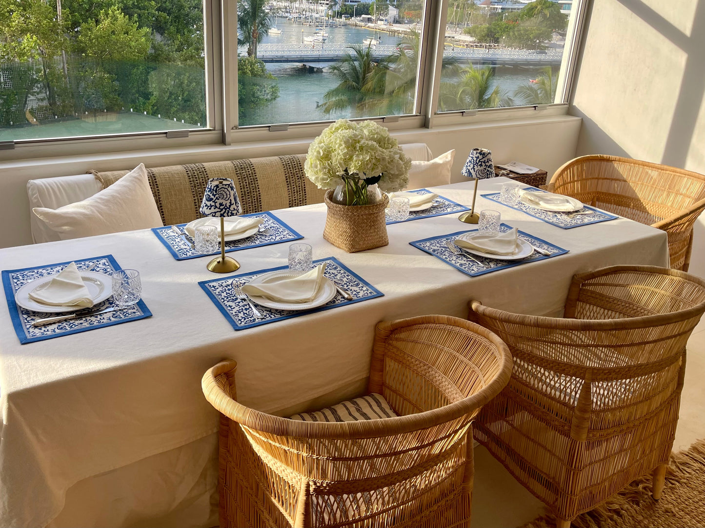 The Blue Shells Napkins – Coastal-Inspired Handmade Cotton Napkins