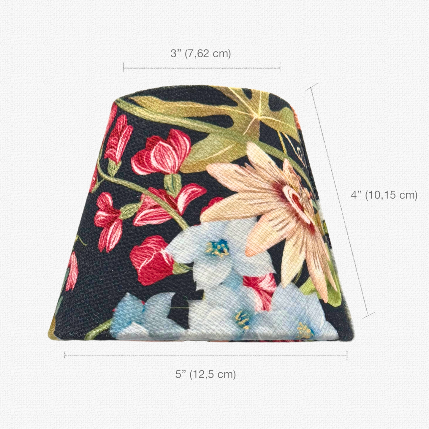 Noir Floral Lamp Shade for Cordless Lamps | Fits Zafferano Poldina & Generic Bases