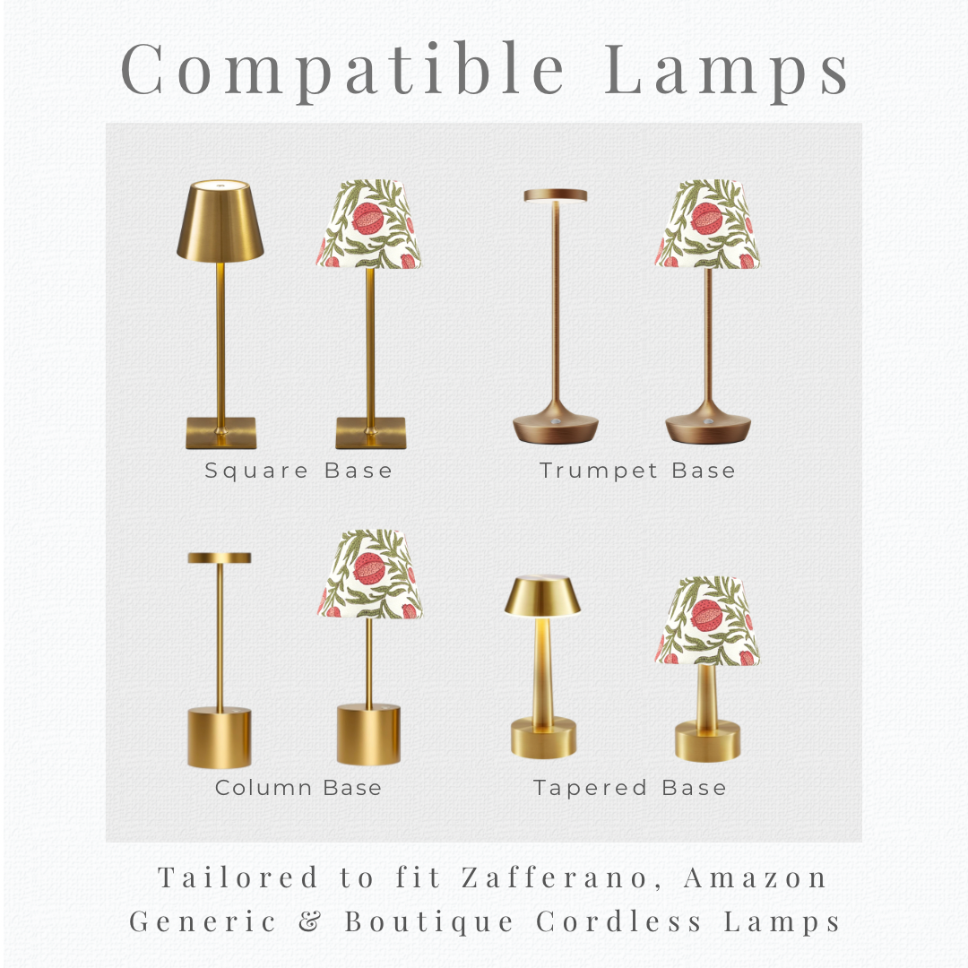 The Pomegranate Lamp Shade for Cordless Lamps | Fits Zafferano Poldina & Generic Bases