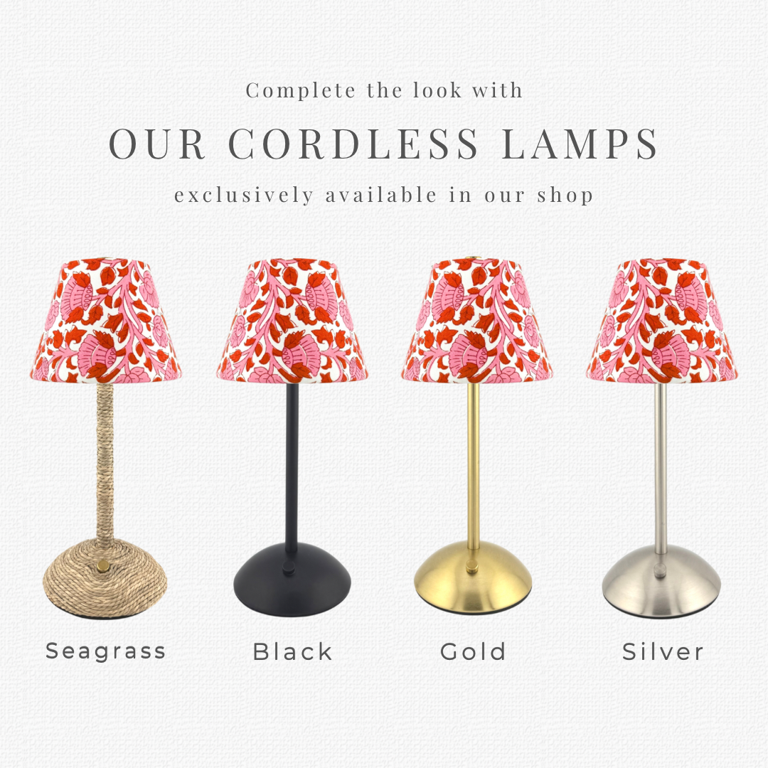 Fadia Floral Lamp Shade for Cordless Lamps | Fits Zafferano Poldina & Generic Bases