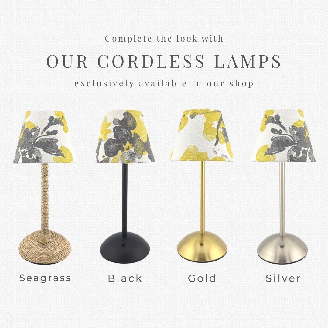 Ochre Abstract Lamp Shade for Cordless Lamps | Fits Zafferano Poldina & Generic Bases
