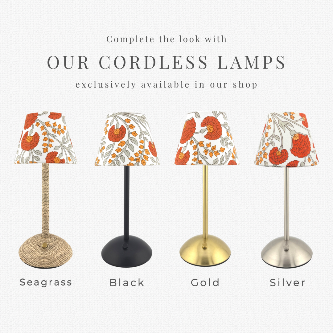 Marigold Floral Lamp Shade for Cordless Lamps | Fits Zafferano Poldina & Generic Bases