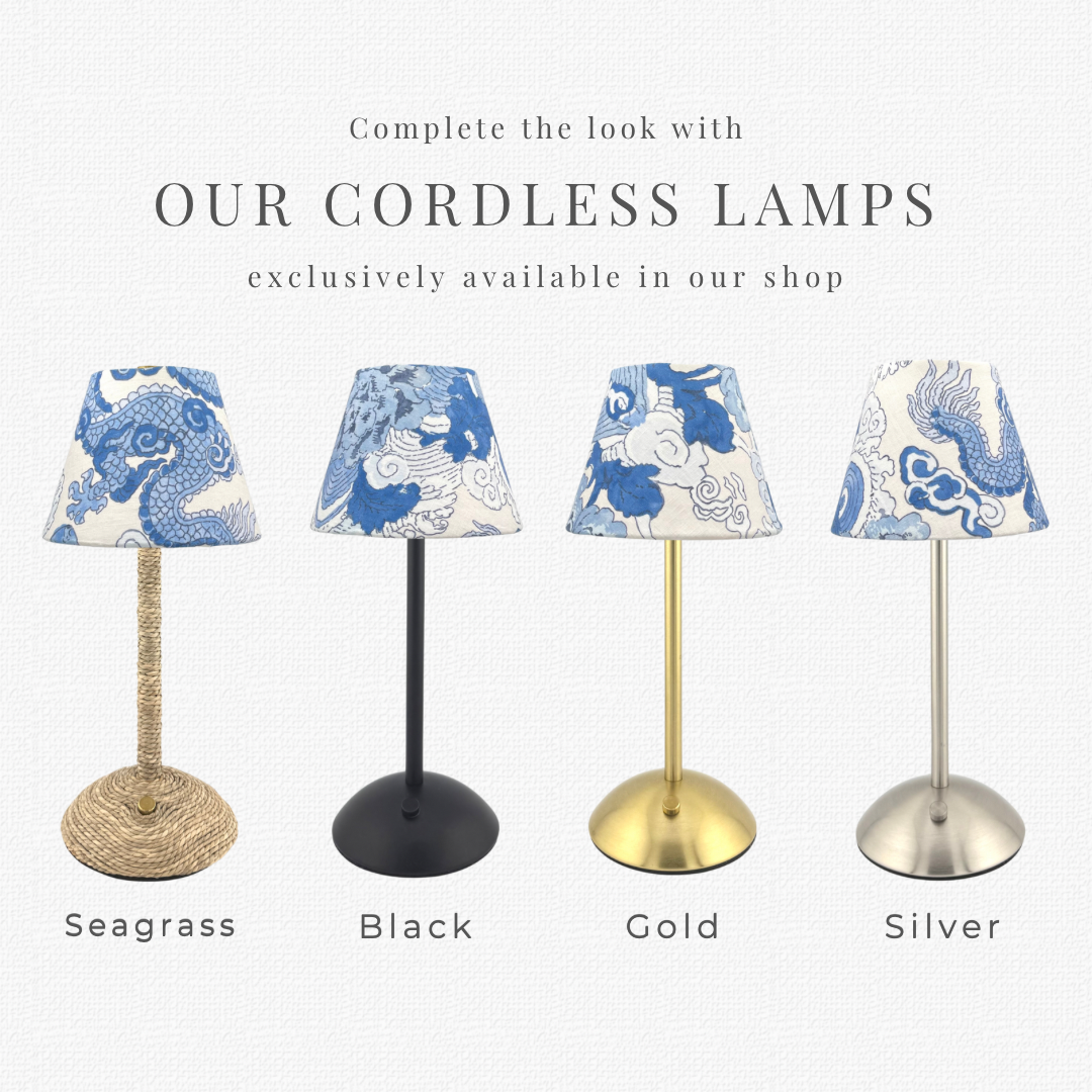 Blue Dragon Lamp Shade for Cordless Lamps | Fits Zafferano Poldina & Generic Bases