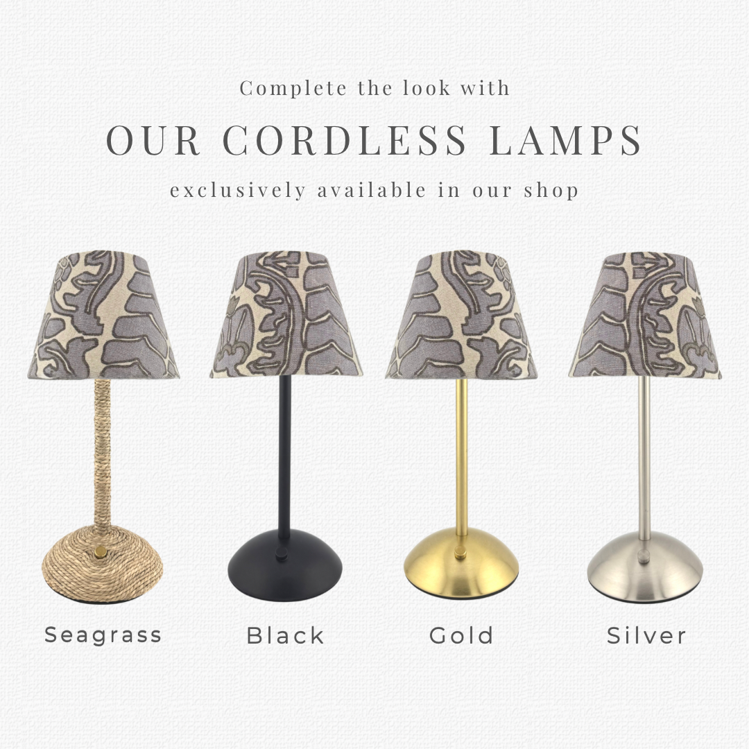 Scalamandré Linen Lamp Shade for Cordless Lamps | Fits Zafferano Poldina & More