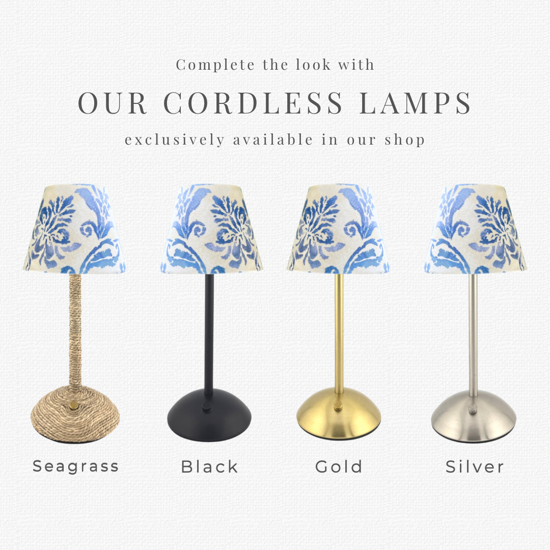 Ralph Lauren Floral Lamp Shade for Cordless Lamps | Fits Zafferano Poldina & Generic Bases
